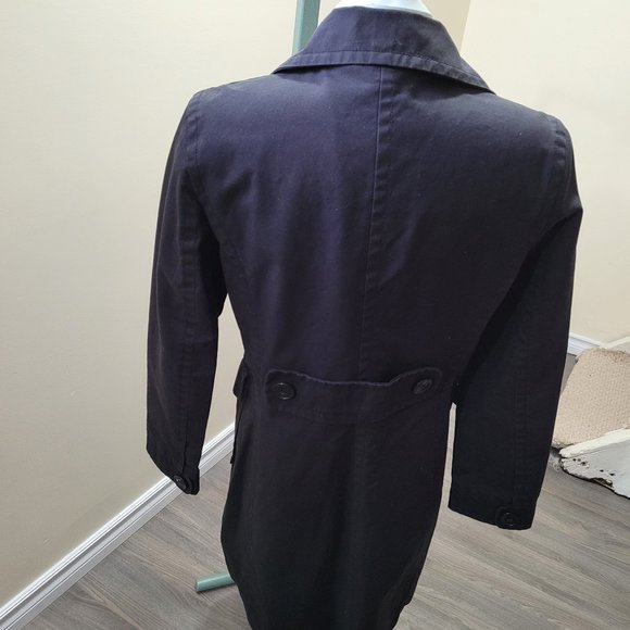Nine west black trench coat long size L - Picture 5 of 9